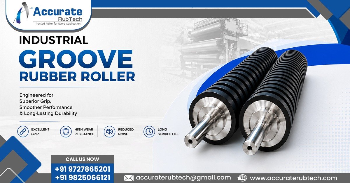 Industrial Groove Rubber Roller in Gujarat