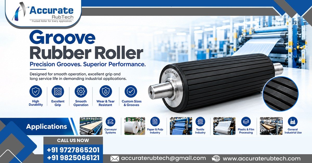 Groove Rubber Roller in Gujarat